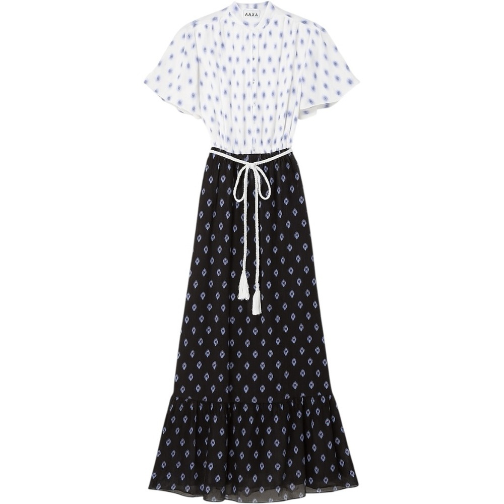 MISA Los Angeles Calista Maxi Dress XS Ikat Sheer Boho